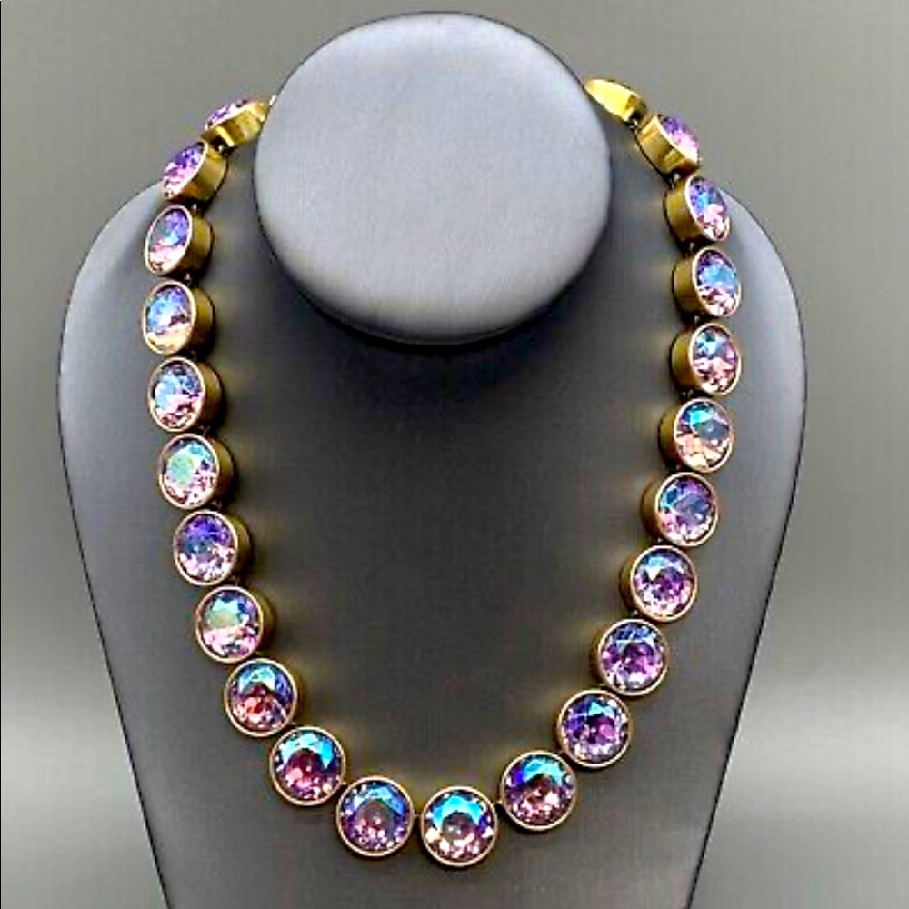 J Crew Aurora Borealis Brûlée Necklace lavender/purple